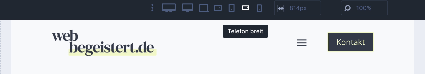 Divi Theme Breakpoints im Website-Header