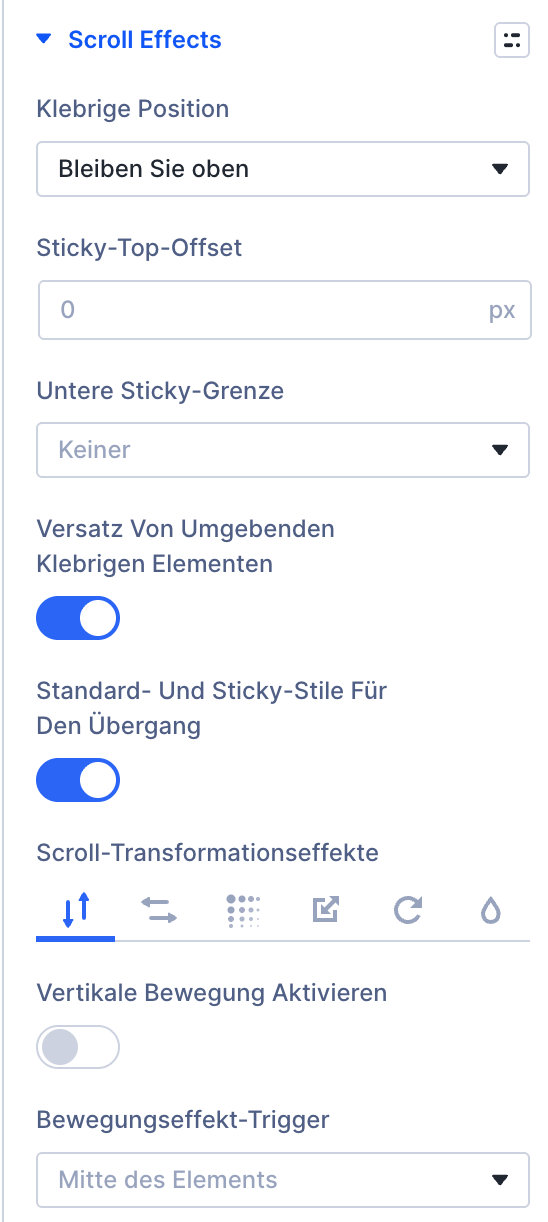 Divi Theme Scrolleffekte