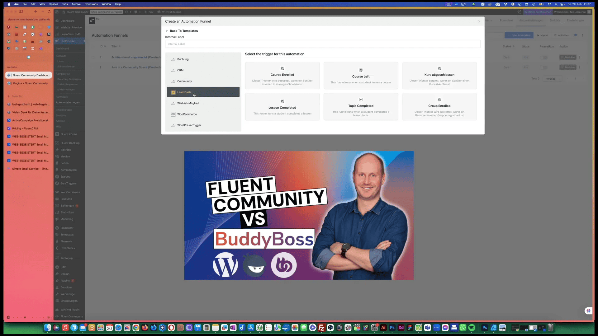 Automatisierungsprozess in Fluent CRM
