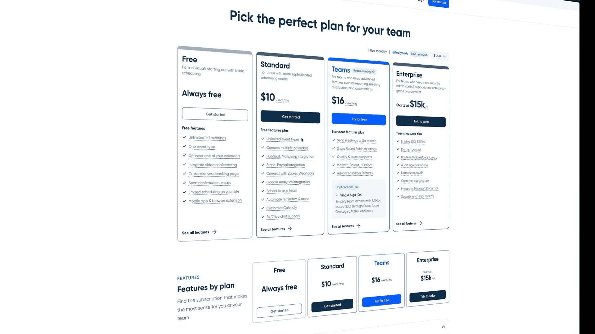 Calendly Preisübersicht