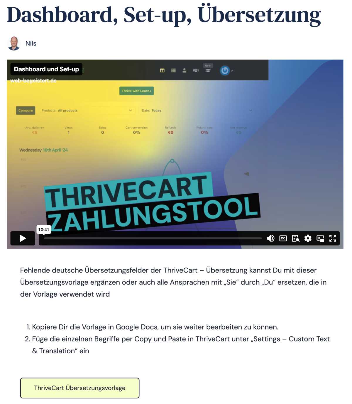 ThriveCart Übersetzung