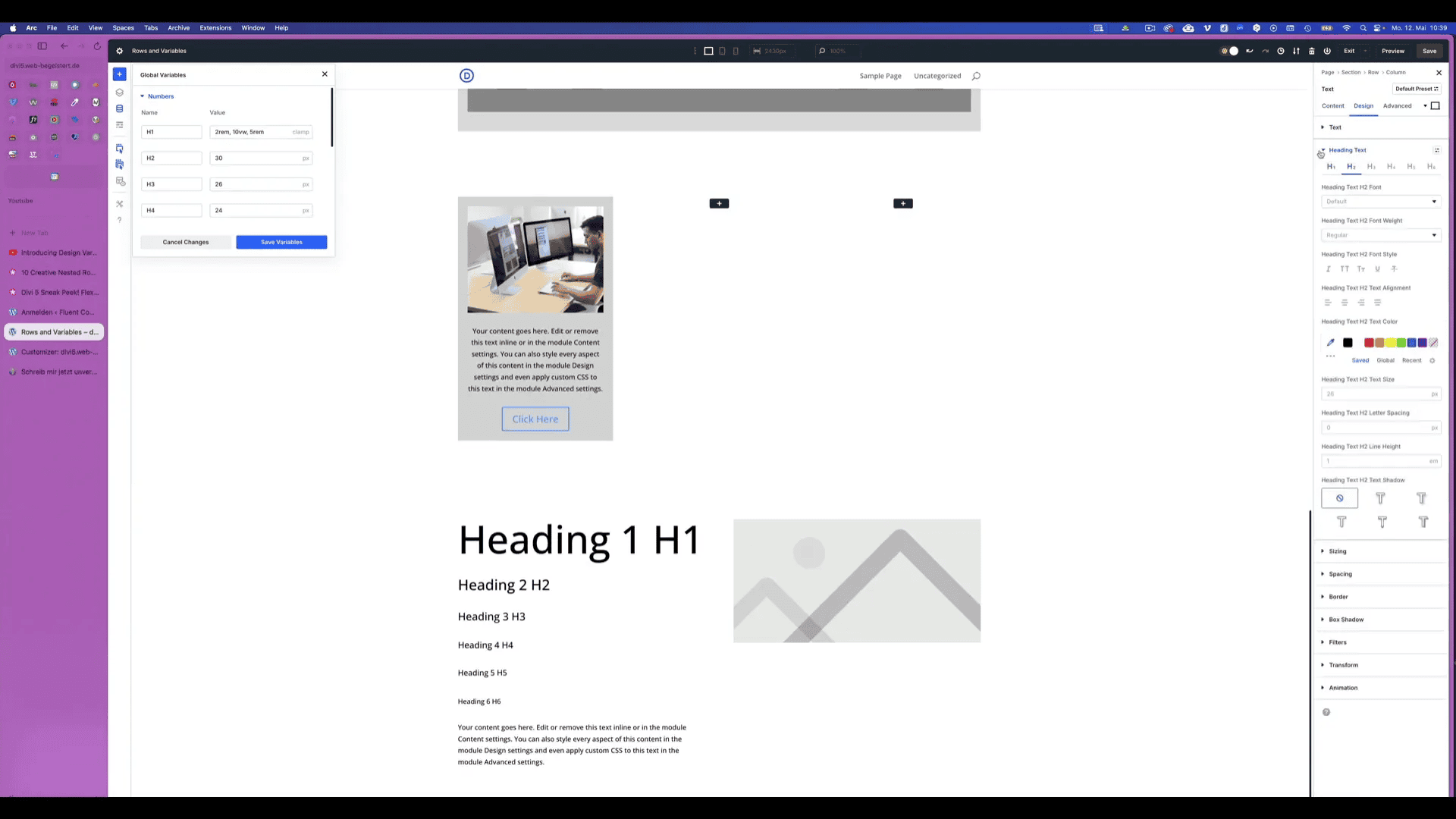 Designvariablen in Divi 5