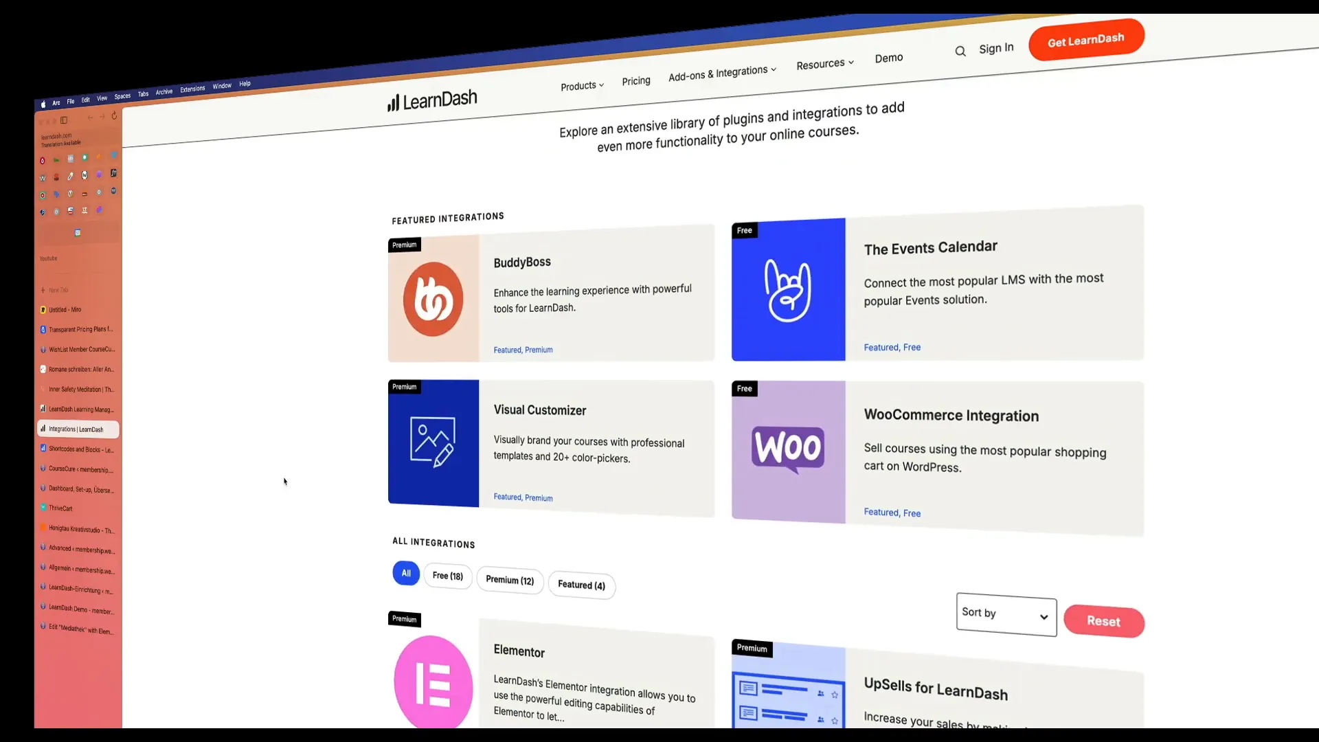 Das Dashboard von LearnDash in WordPress