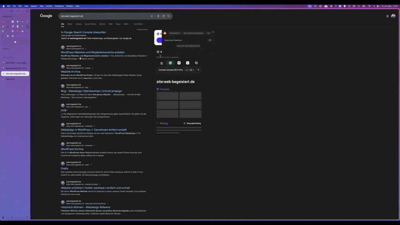 Vorschau eines Suchergebnisses mit Snippet
