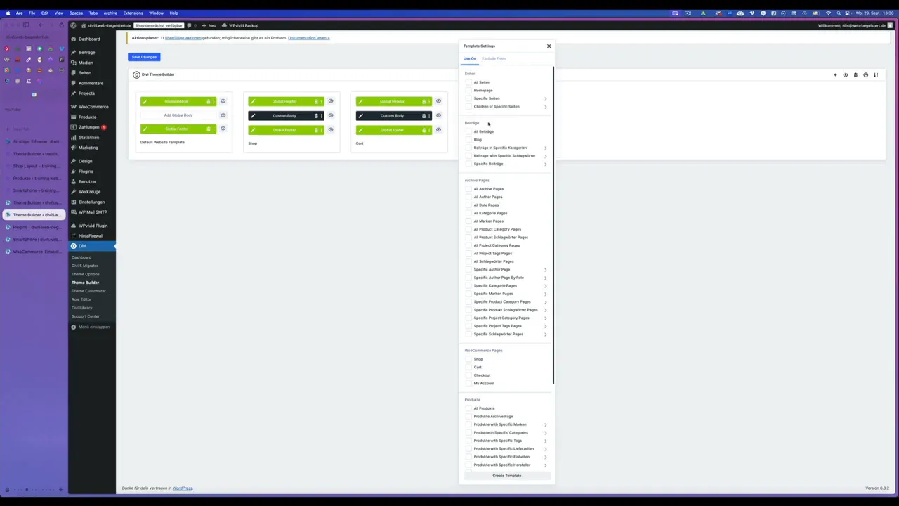 Divi 5 Theme Builder: neues Template für WooCommerce anlegen