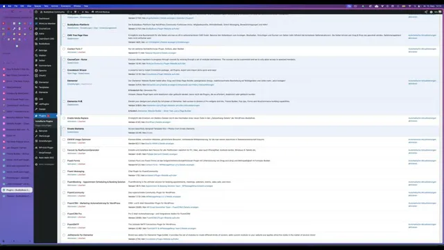 Elementor als Plugin im WordPress Backend