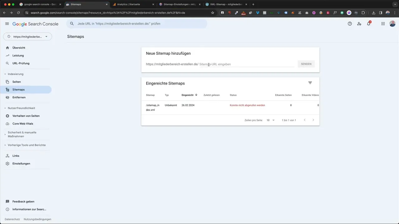 Sitemap Einträge in der Google Search Console – Post- und Page-Sitemap