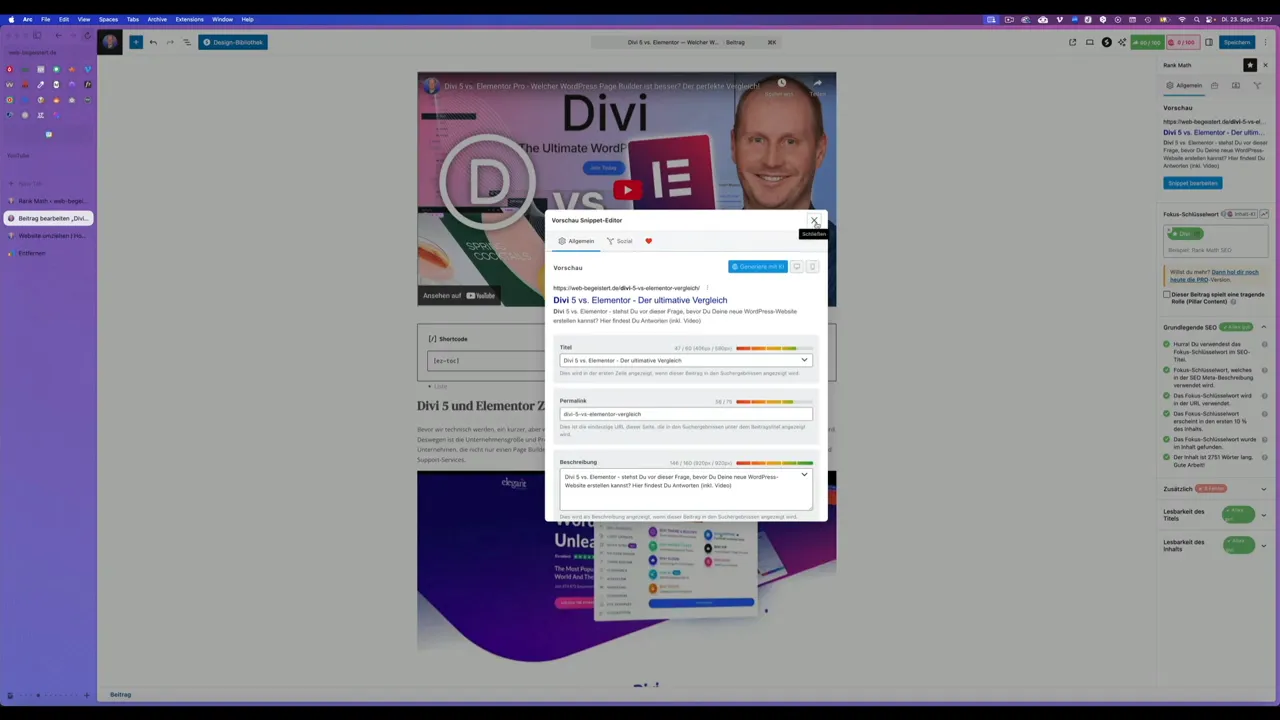 Vorschau eines Suchergebnisses mit Snippet