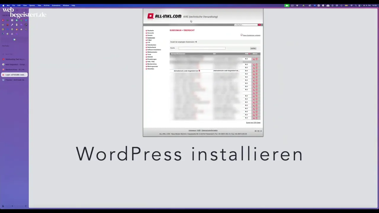 WordPress in All-Inkl installieren