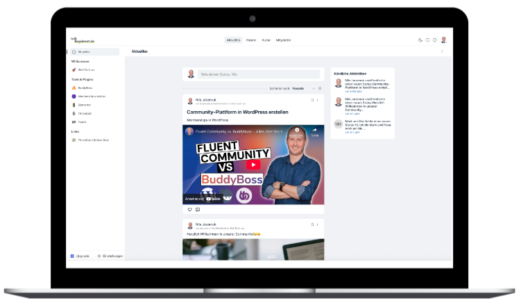 Fluent Community WordPress Experte Laptop