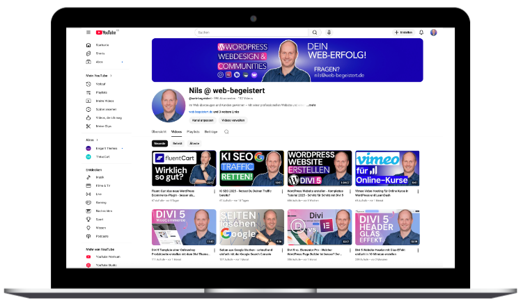 YouTube auf dem Laptop