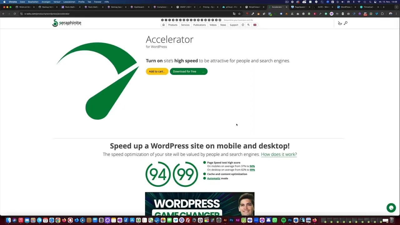Accelerator WordPress Plugin Landingpage Screenshot