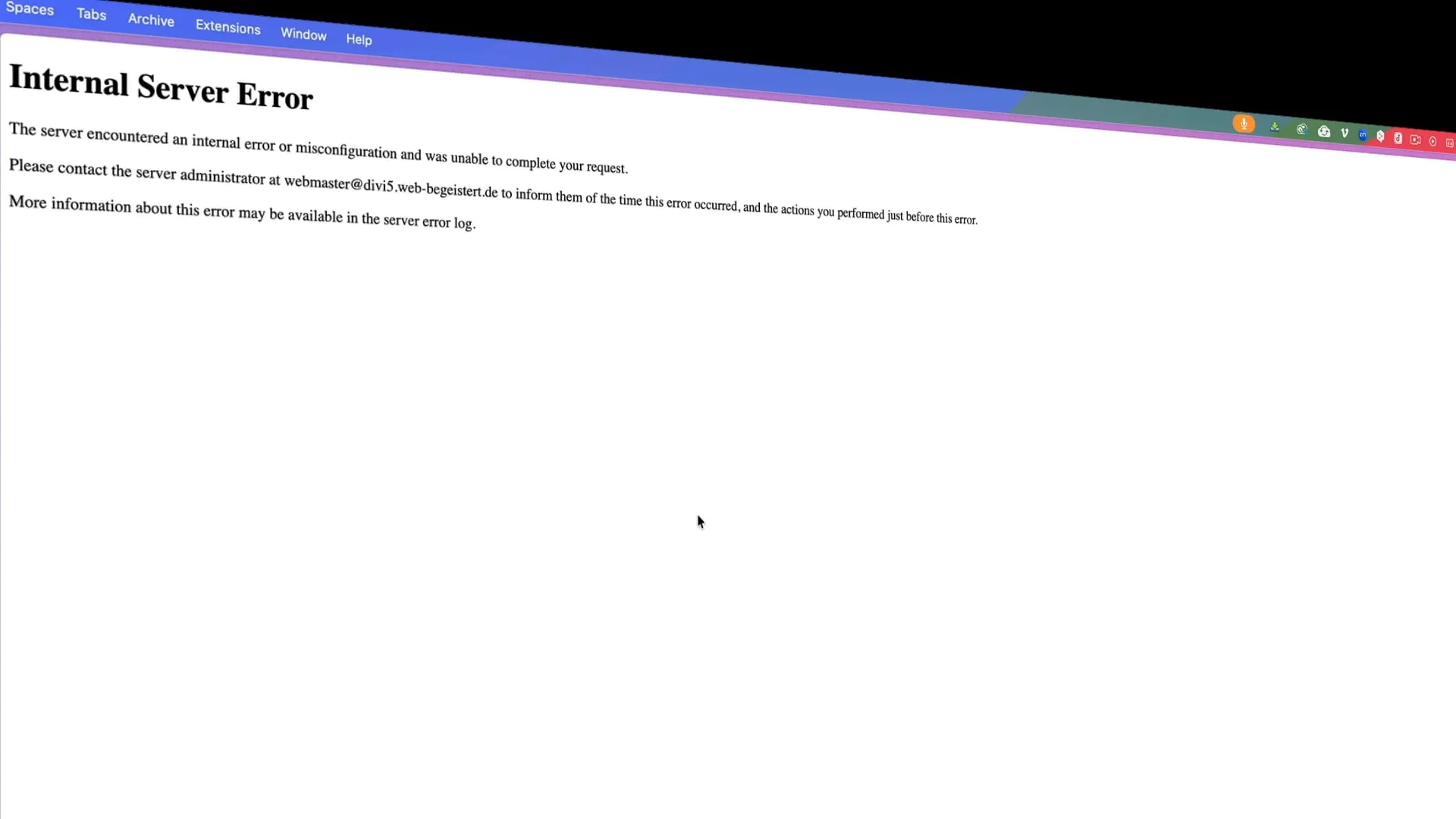500 Internal Server Error auf einer WordPress Website
