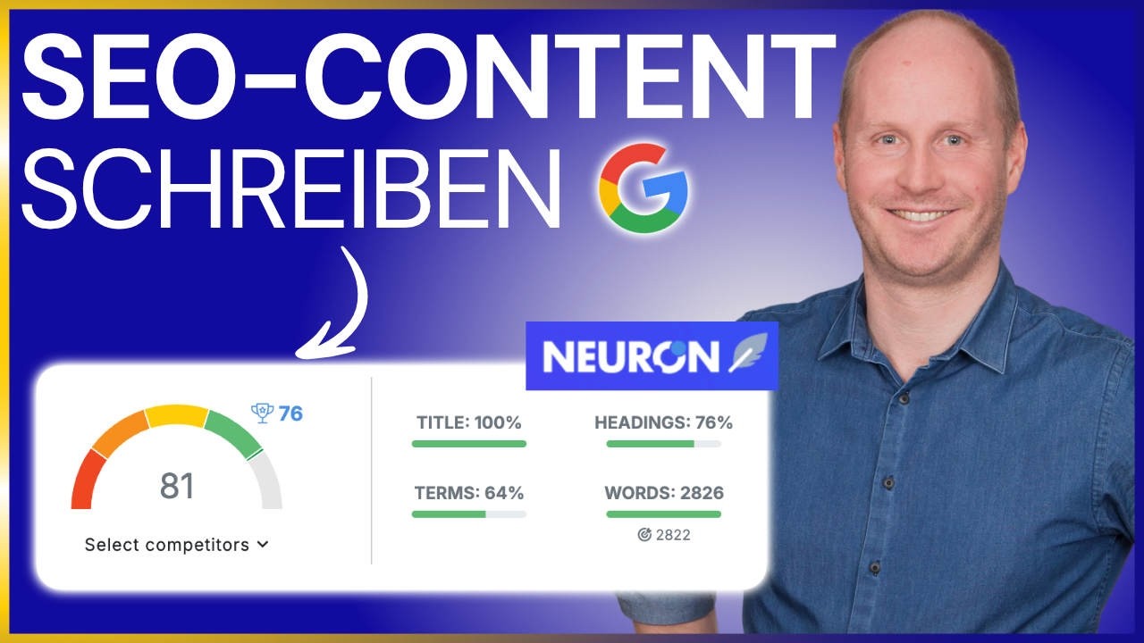 Video-Vorschaubild: NeuronWriter Tutorial (deutsch) 2026: Blogartikel einfach mit KI für Google optimieren Neuronwriter für die KI SEO Optimierung Deiner Blogbeiträge