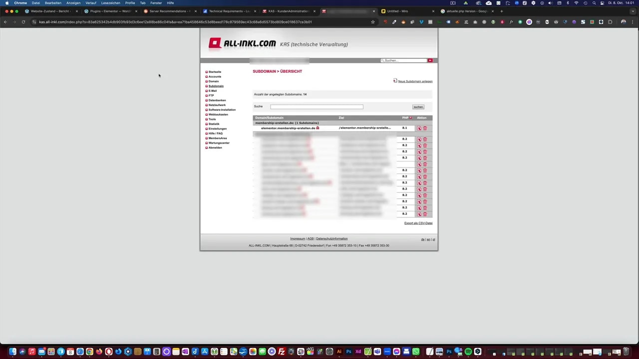 WordPress Site Health Server‑Details mit deutlich sichtbarer PHP‑Version