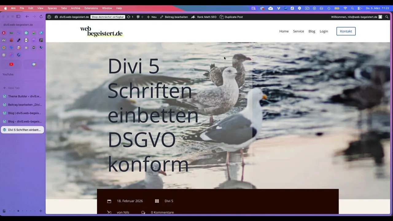 Divi Theme Builder: Kommentarbereich mit Einstellungen für Autoren‑Avatar, Antwort‑Button und Meta‑Anzeigen