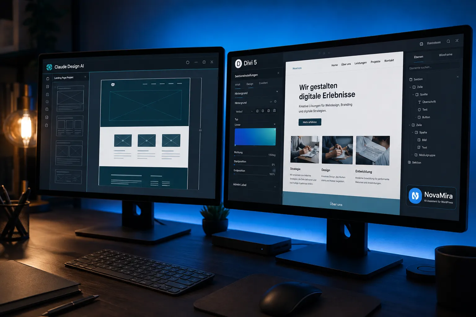 Landingpage mit KI erstellen in WordPress: Claude Design, NovaMira und Divi 5 im Praxis-Workflow Landingpage mit KI erstellen in WordPress: Claude Design, NovaMira und Divi 5 im Praxis-Workflow